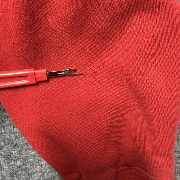 Vintage Polo Jeans Ralph Lauren Hoodie Men's XL Red Spell Out Sweatshirt - Picture 7 of 8